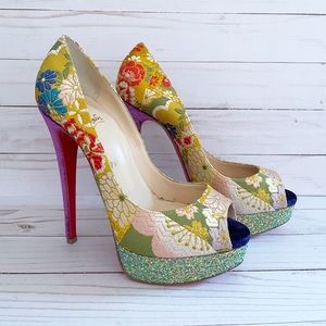 Christian Louboutin Lady Peep Glitter Dragon